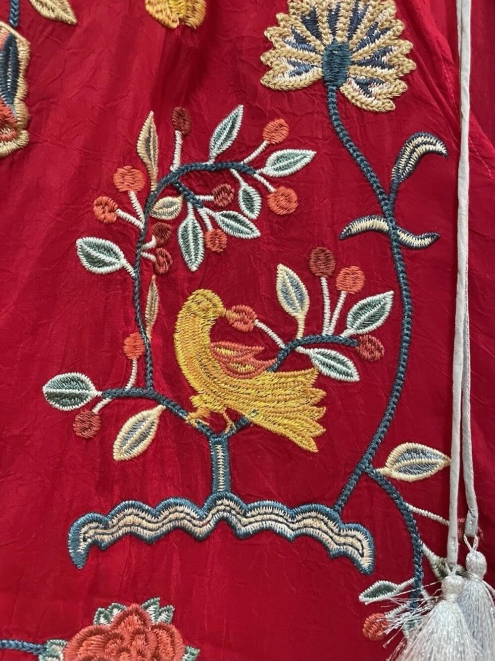 JOHNNY WAS Red "Mayson" Floral Embroidered  3/4 Length Sleeves Tunic Shirt Sz 2X - Picture 14 of 15